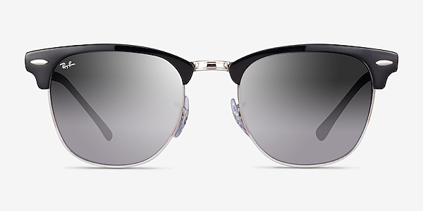 Ray-Ban RB3716 Clubmaster Black On Silver Acetate Sunglass Frames