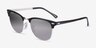 Ray-Ban RB3716 Clubmaster Black On Silver AcetateSunglass Frames from EyeBuyDirect, Angle View