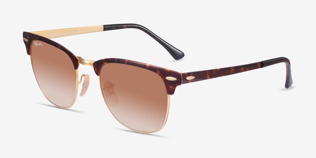 Ray-Ban RB3716 Clubmaster Havana On Arista AcetateSunglass Frames from EyeBuyDirect, Angle View