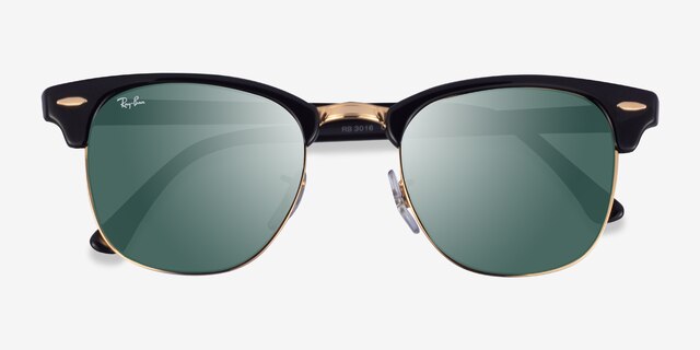 Ray-Ban RB3016 Clubmaster Black AcetateSunglass Frames from EyeBuyDirect, Closed View