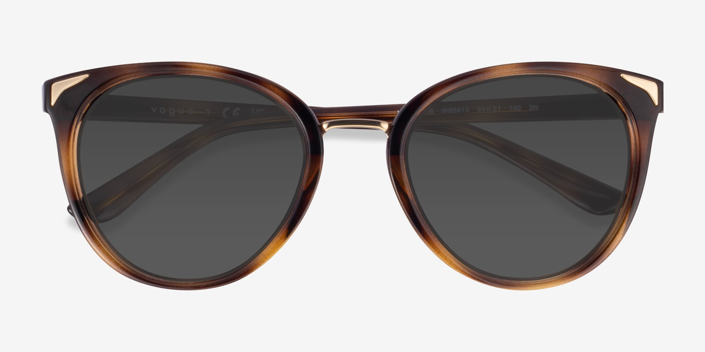 Vogue Cat Eye Tortoise Sunglasses Brown Gradient Gold Bridge - VO5230S Vogue Eyewear Sunglasses VO5230S W65613 main image 2