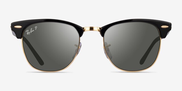 Ray-Ban RB3016 Clubmaster Black Gold AcetateSunglass Frames from EyeBuyDirect, Front View