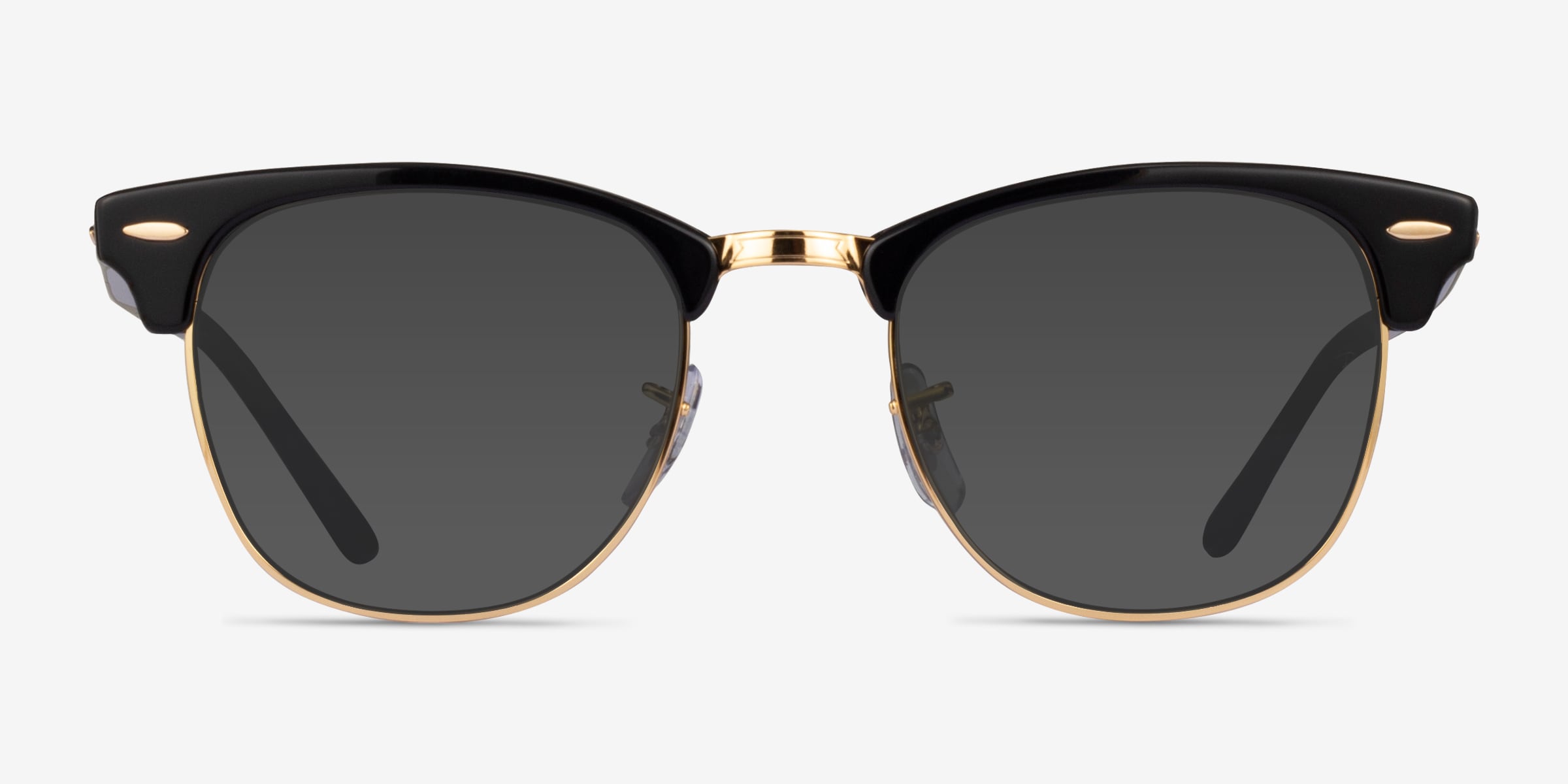 【新品近】Ray-Ban CLUBMASTER RB3016 W0365 黒金 Ray-Ban RB3016 Clubmaster - Browline Black Gold Frame Prescription