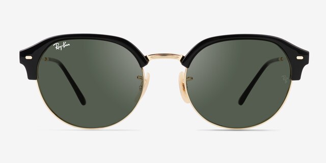 Ray-Ban RB4429 Black Gold MetalSunglass Frames from EyeBuyDirect, Front View