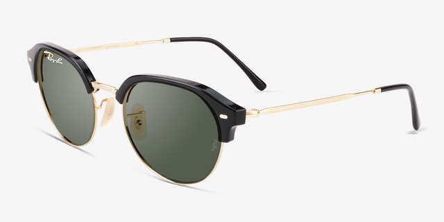 Ray-Ban RB4429 Black Gold MetalSunglass Frames from EyeBuyDirect, Angle View
