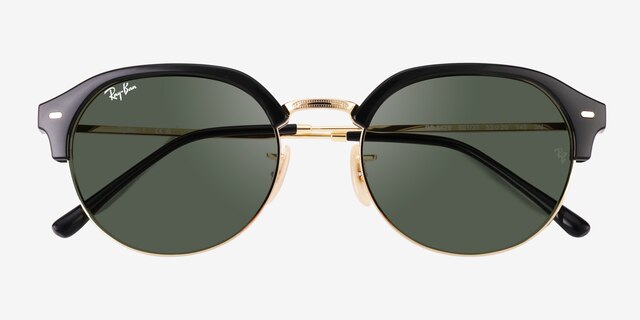 Ray-Ban RB4429 Black Gold MetalSunglass Frames from EyeBuyDirect, Closed View