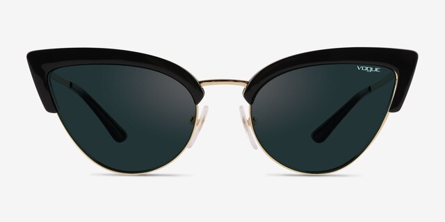 Vogue Eyewear VO5212S Black Gold PlasticSunglass Frames from EyeBuyDirect, Front View