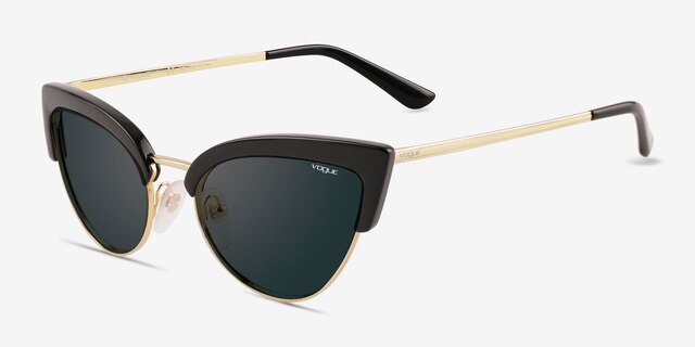 Vogue Eyewear VO5212S Black Gold PlasticSunglass Frames from EyeBuyDirect, Angle View