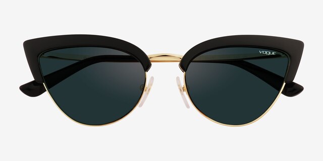 Vogue Eyewear VO5212S Black Gold PlasticSunglass Frames from EyeBuyDirect, Closed View