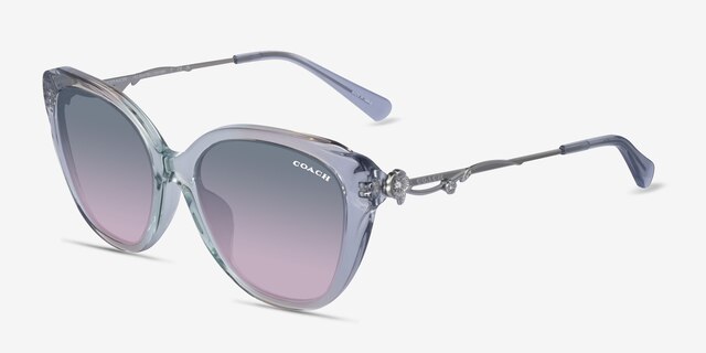 Coach HC8347BU C9199 Gradient Transparent Blue AcetateSunglass Frames from EyeBuyDirect, Angle View