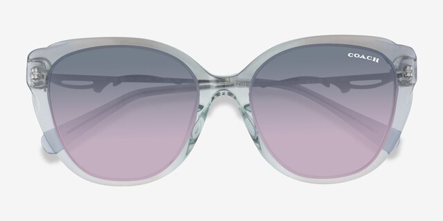 Coach HC8347BU C9199 Gradient Transparent Blue AcetateSunglass Frames from EyeBuyDirect, Closed View