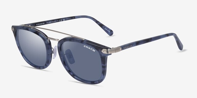 Coach HC8382 Cl913 Blue Tortoise AcetateSunglass Frames from EyeBuyDirect, Angle View