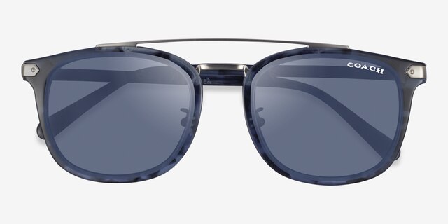 Coach HC8382 Cl913 Blue Tortoise AcetateSunglass Frames from EyeBuyDirect, Closed View