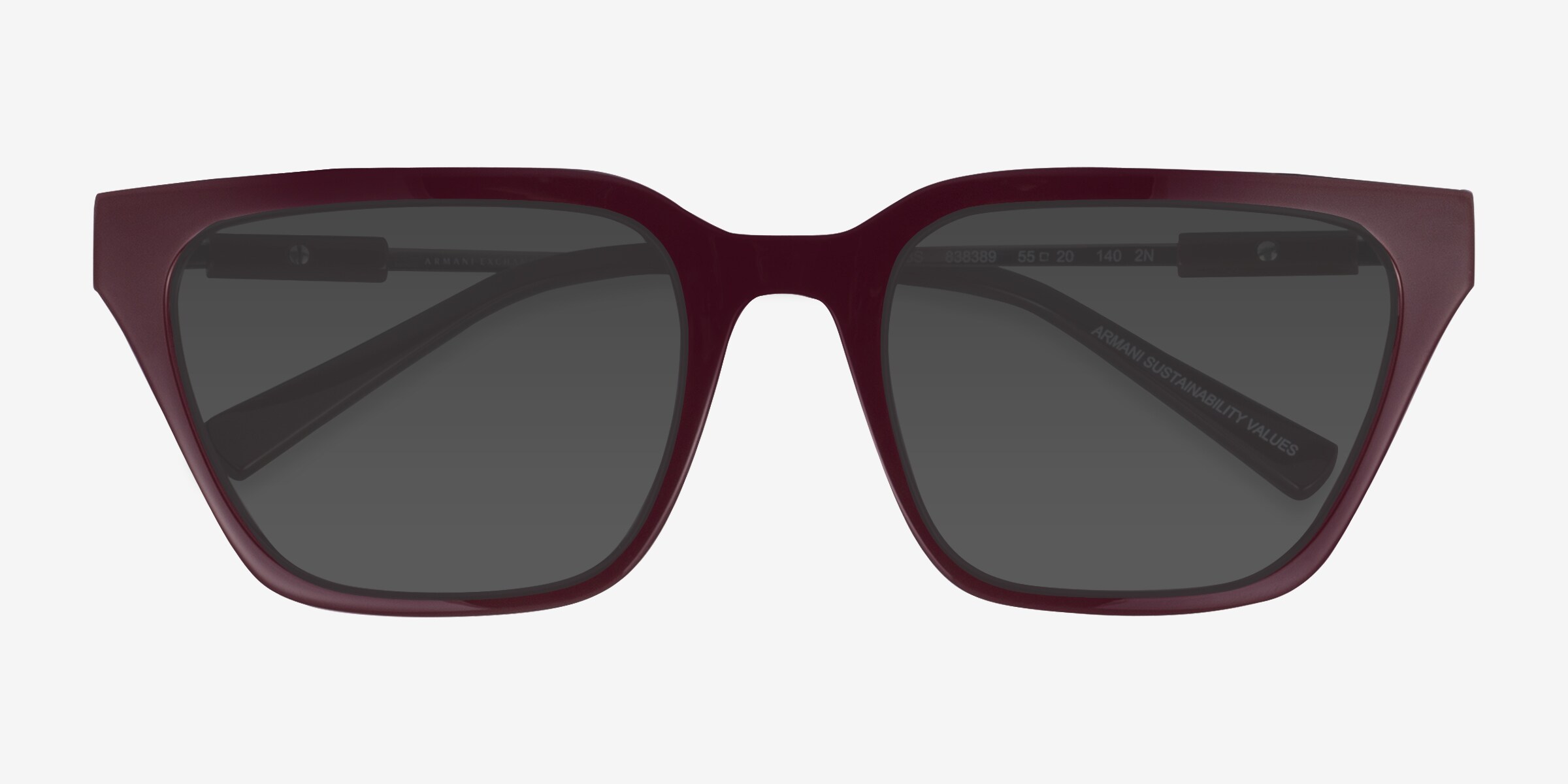 Armani Exchange Burgundy Oversized Sunglasses