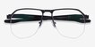 Oakley Tenon Satin Black TitaniumEyeglass Frames from EyeBuyDirect, Closed View