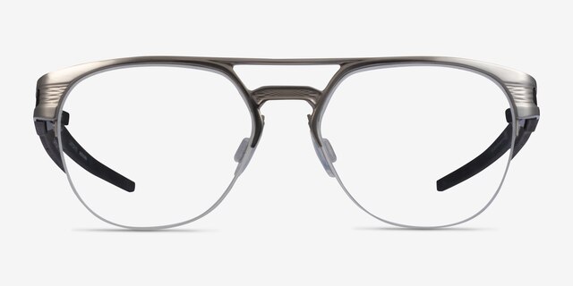 Oakley Latch Ti Silver TitaniumEyeglass Frames from EyeBuyDirect, Front View