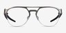 Oakley Latch Ti Silver TitaniumEyeglass Frames from EyeBuyDirect, Front View