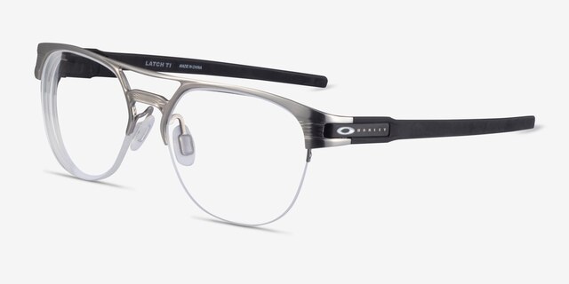 Oakley Latch Ti Silver TitaniumEyeglass Frames from EyeBuyDirect, Angle View