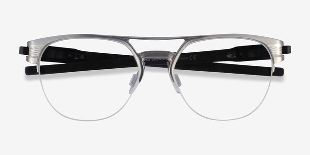 Oakley Latch Ti Silver TitaniumEyeglass Frames from EyeBuyDirect, Closed View