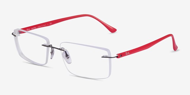 Ray-Ban RB8694 Gunmetal Red TitaniumEyeglass Frames from EyeBuyDirect, Angle View