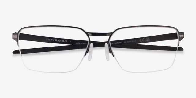 Oakley Sway Bar 0.5 Satin Black TitaniumEyeglass Frames from EyeBuyDirect, Closed View