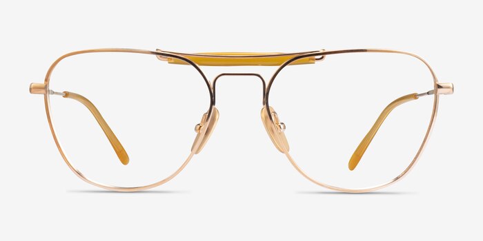 Ray-Ban RB8064V Gold Titanium Eyeglass Frames from EyeBuyDirect