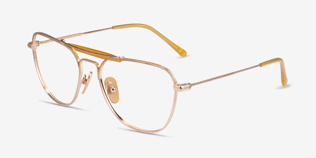 Ray-Ban RB8064V Gold TitaniumEyeglass Frames from EyeBuyDirect, Angle View