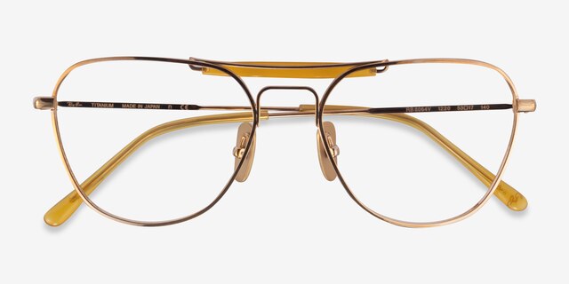 Ray-Ban RB8064V Gold TitaniumEyeglass Frames from EyeBuyDirect, Closed View