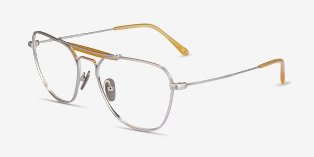 Ray-Ban RB8064V Brushed Silver TitaniumEyeglass Frames from EyeBuyDirect, Angle View