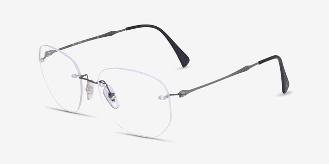 Ray-Ban RB8754 Lightray Matte Dark Gunmetal TitaniumEyeglass Frames from EyeBuyDirect, Angle View