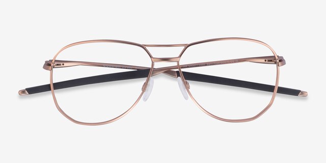 Oakley Contrail Ti Rx Satin Rose Gold TitaniumEyeglass Frames from EyeBuyDirect, Closed View