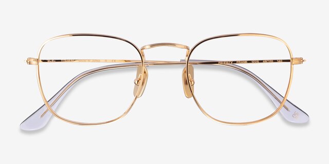 Ray-Ban RB8157V Frank Gold TitaniumEyeglass Frames from EyeBuyDirect, Closed View