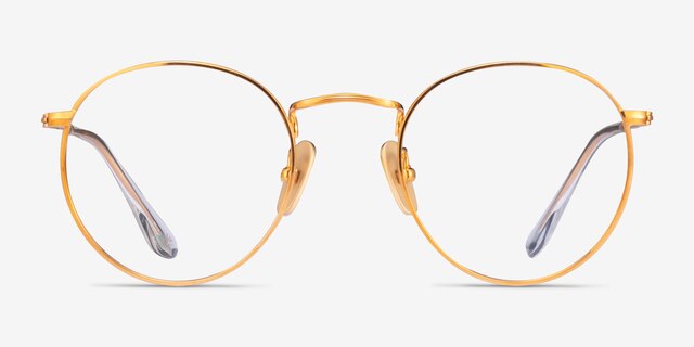 Ray-Ban RB8247V Shiny Gold TitaniumEyeglass Frames from EyeBuyDirect, Front View