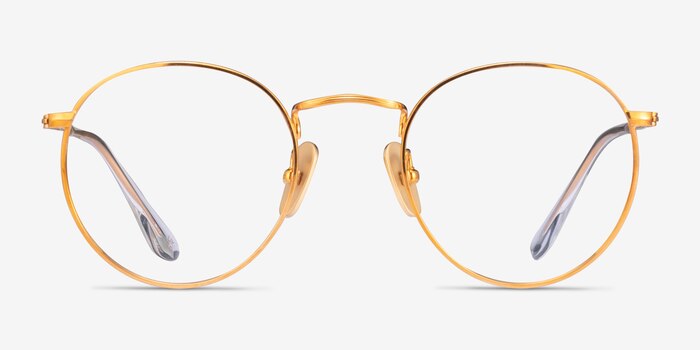 Ray-Ban RB8247V Shiny Gold Titanium Eyeglass Frames from EyeBuyDirect