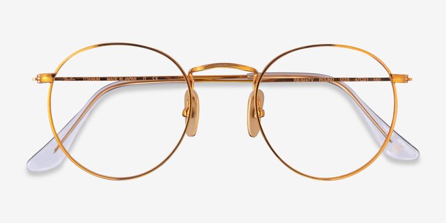 Ray-Ban RB8247V Shiny Gold TitaniumEyeglass Frames from EyeBuyDirect, Closed View
