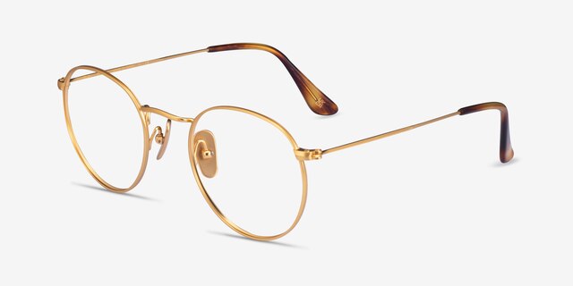 Ray-Ban RB8247V Gold TitaniumEyeglass Frames from EyeBuyDirect, Angle View