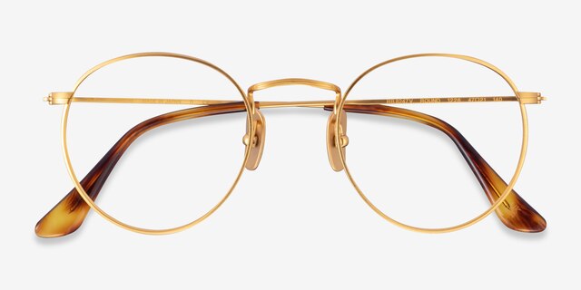 Ray-Ban RB8247V Gold TitaniumEyeglass Frames from EyeBuyDirect, Closed View