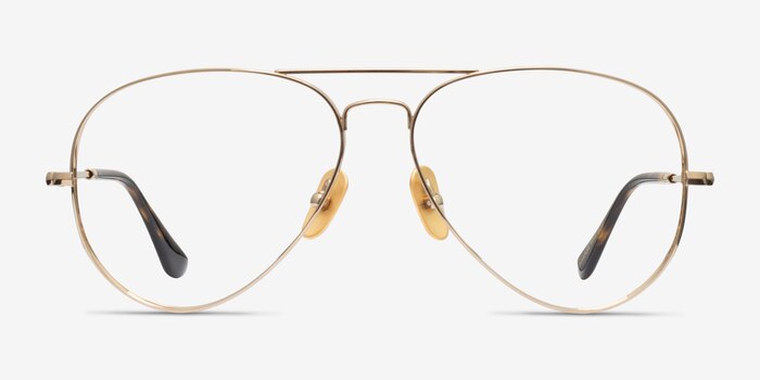 Ray-Ban RB8789 Shiny Gold Titanium Eyeglass Frames from EyeBuyDirect