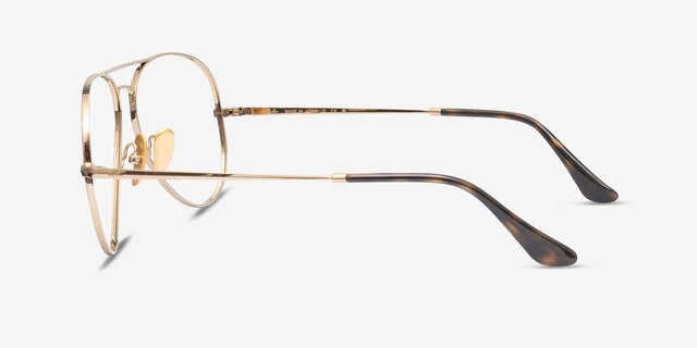 Ray-Ban RB8789 Shiny Gold TitaniumEyeglass Frames from EyeBuyDirect, Side View