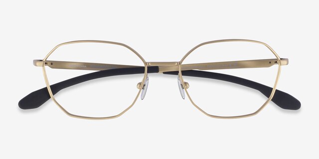Oakley Sobriquet Matte Gold TitaniumEyeglass Frames from EyeBuyDirect, Closed View