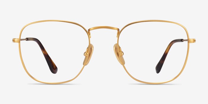Ray-Ban RB8157V Frank Matte Gold Titanium Eyeglass Frames from EyeBuyDirect