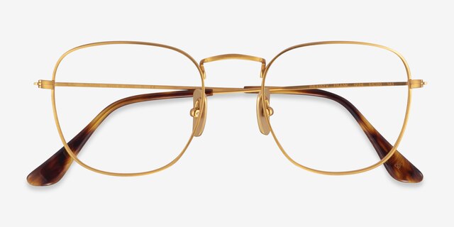 Ray-Ban RB8157V Frank Matte Gold TitaniumMontures de lunettes de vue d'EyeBuyDirect, Vue Rapprochée