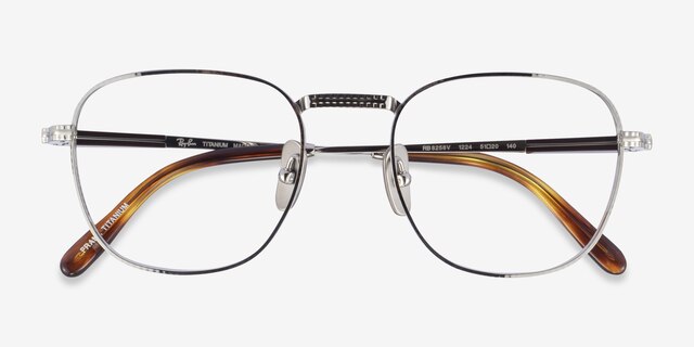 Ray-Ban RB8258V Frank Silver TitaniumEyeglass Frames from EyeBuyDirect, Closed View
