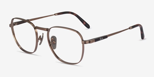 Ray-Ban RB8258V Frank Brown TitaniumEyeglass Frames from EyeBuyDirect, Angle View