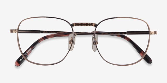 Ray-Ban RB8258V Frank Brown TitaniumEyeglass Frames from EyeBuyDirect, Closed View
