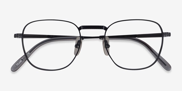 Ray-Ban RB8258V Frank Shiny Black TitaniumEyeglass Frames from EyeBuyDirect, Closed View