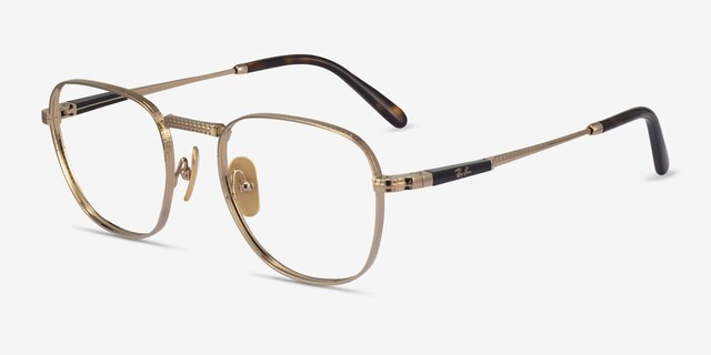 Ray-Ban RB8258V Frank Gold TitaniumEyeglass Frames from EyeBuyDirect, Angle View