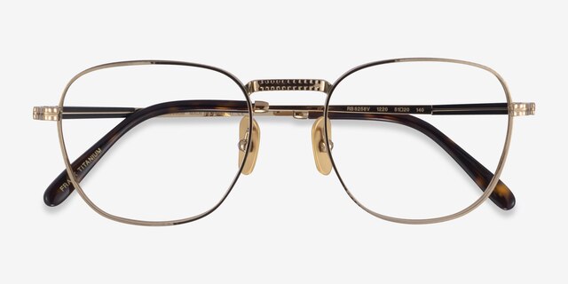 Ray-Ban RB8258V Frank Gold TitaniumEyeglass Frames from EyeBuyDirect, Closed View