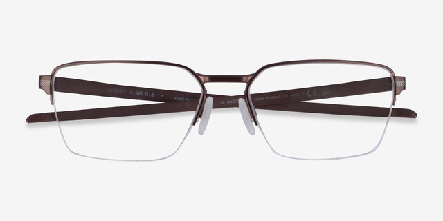 Oakley Sway Bar 0.5 Matte Bronze TitaniumEyeglass Frames from EyeBuyDirect, Closed View