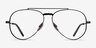 Ray-Ban RB8225V Aviator Shiny Black TitaniumEyeglass Frames from EyeBuyDirect, Front View